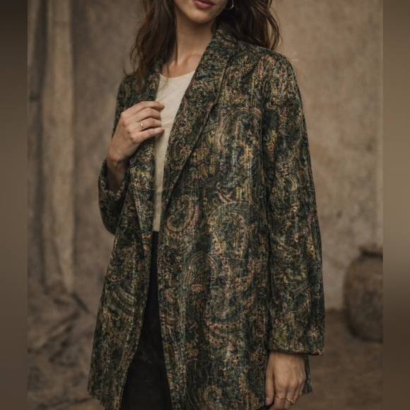 NWT NEKANE$189 Beyta Paisley Velvet Jacket